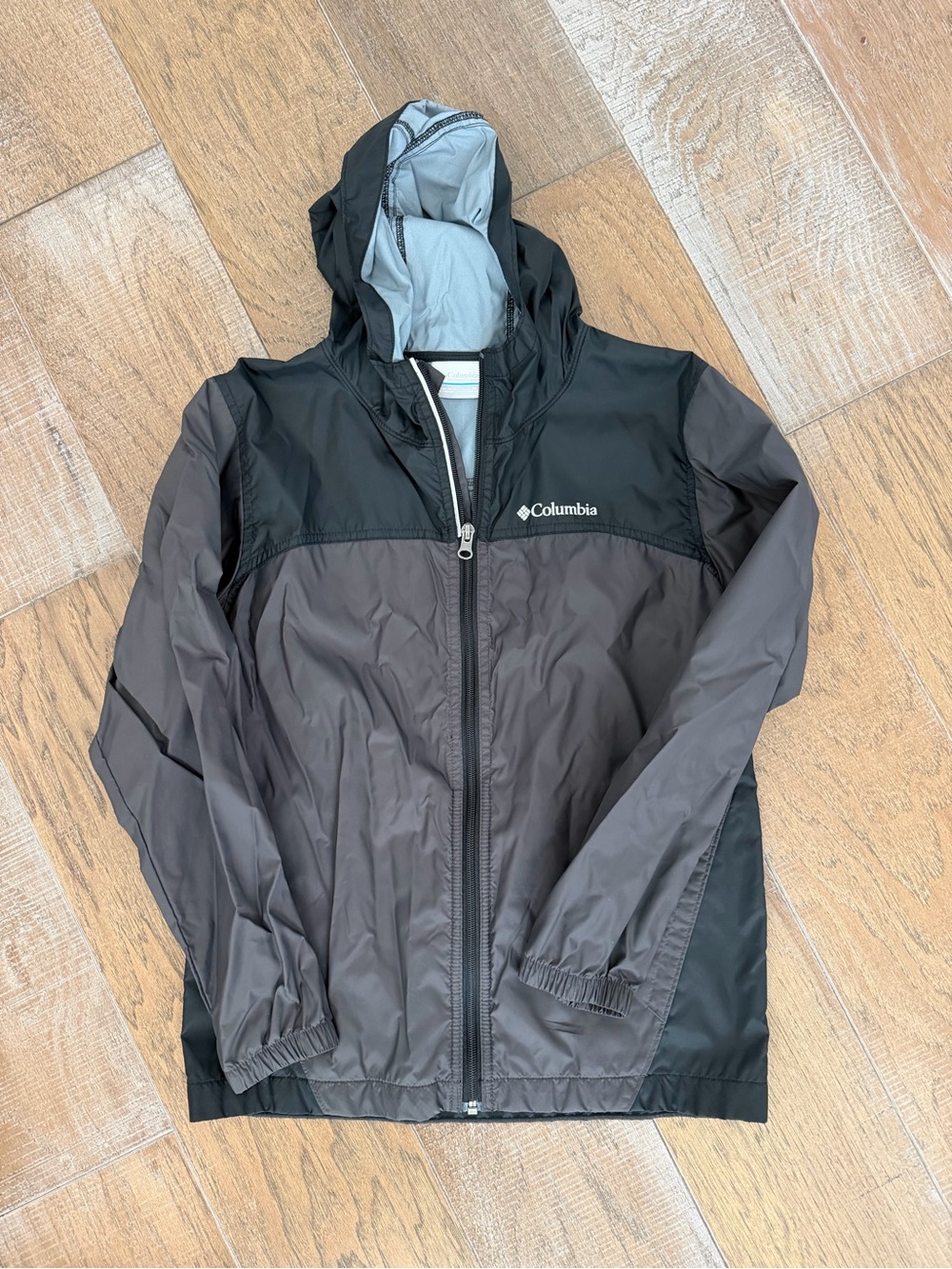 Columbia Kids Black & Charcoal Hooded Rain Jacket